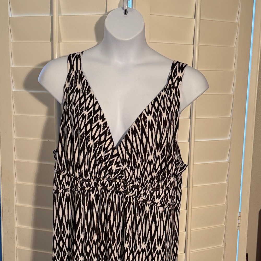 Beverly Drive Black and White Patterned Dress Sz: 2X